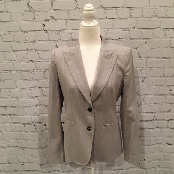 MaxMara Jackets & Blazers - Max Mara Women's Gray Suit Jacket - Windowpane Pattern - Size: (8)  *Like New*